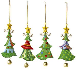 ilauke 3D Weihnachtsbaumschmuck Weihnachtsbaum Deko Holz 6er Christbaumschmuck Handgemachte Anhänger Dekoration Holz Ornamenten für Weihnachtsbaum Weihnachtsmann Weihnachtsglocken